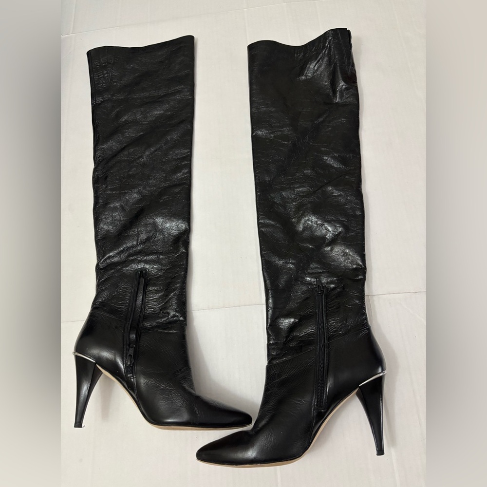 MICHAEL KORS Black Leather Over Knee Boots Shoes US 9.5M - Picture 9 of 9